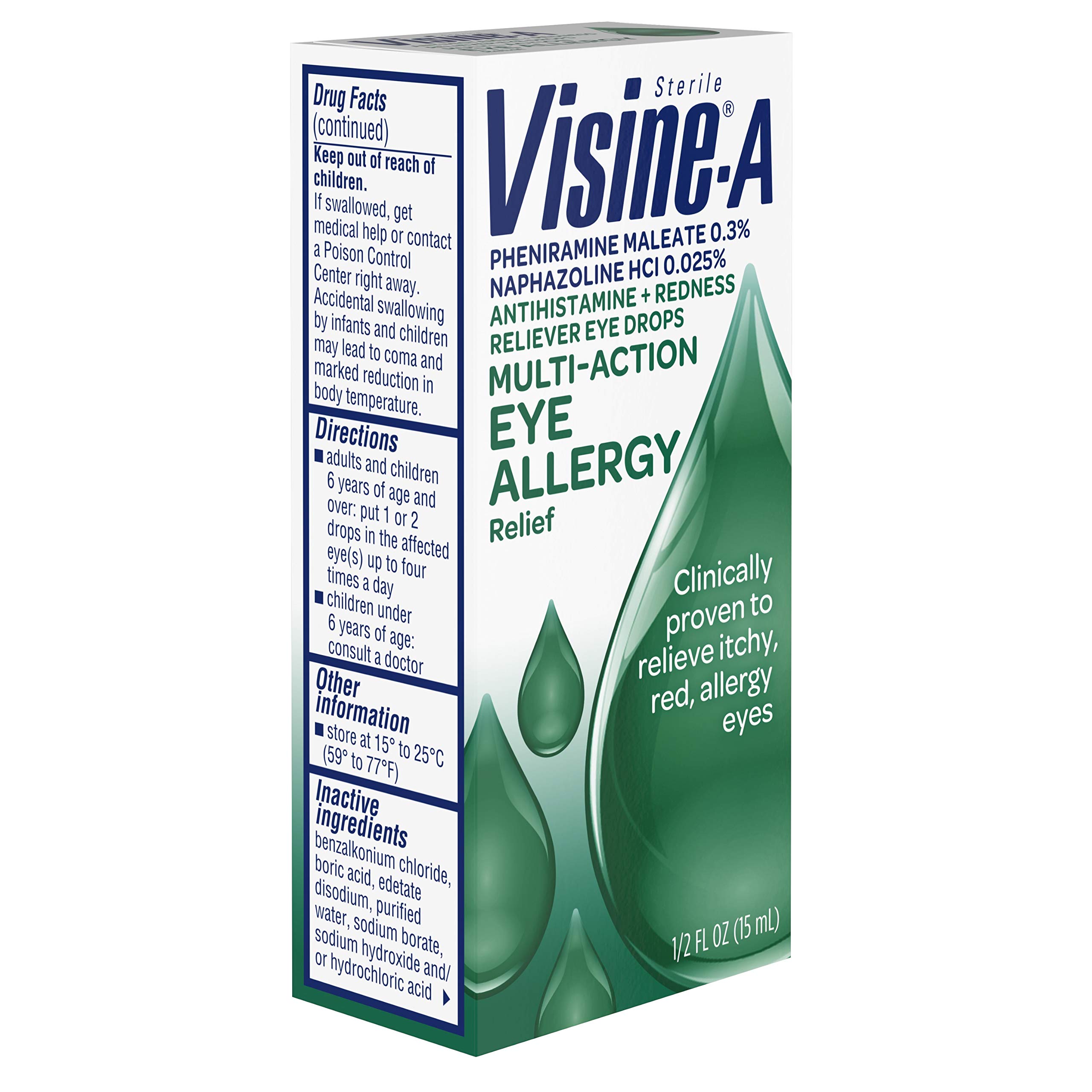 VisineA Antihistamine + Red Eyes MultiAction Allergy Relief Eye Drops