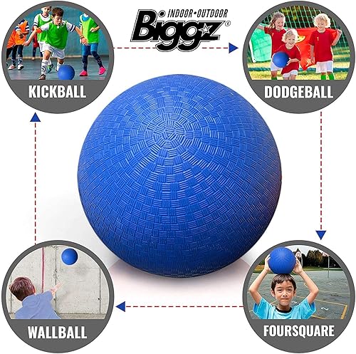 Miniatura 4 de Biggz Rubber Kick Balls 8.5 inch Playground Balls for Kids and Adults - Official Size for Dodge Ball - Available Packs of 6, 12, 48