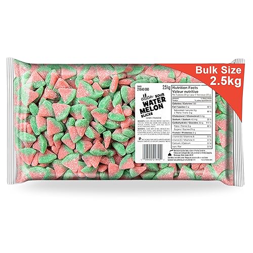 Hershey's Allan Sour Candy, Watermelon Slices - Gummy Candy, Bulk Size, 2.5kg - Sour Watermelon Slices