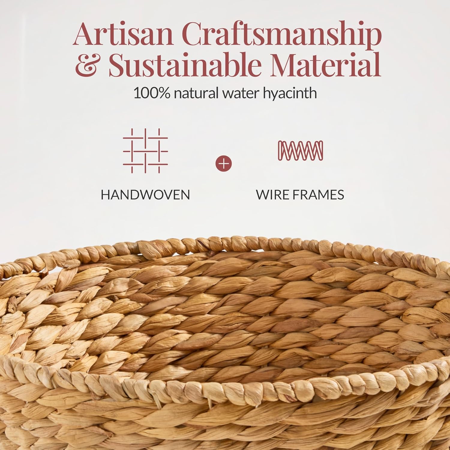 Best Choice Products Handwoven Easter Basket, Small Woven Easter Basket for Kids, Easter Egg Hunt Basket w/Collapsible Handle, Tapered Shape, Water Hyacinth - Natural