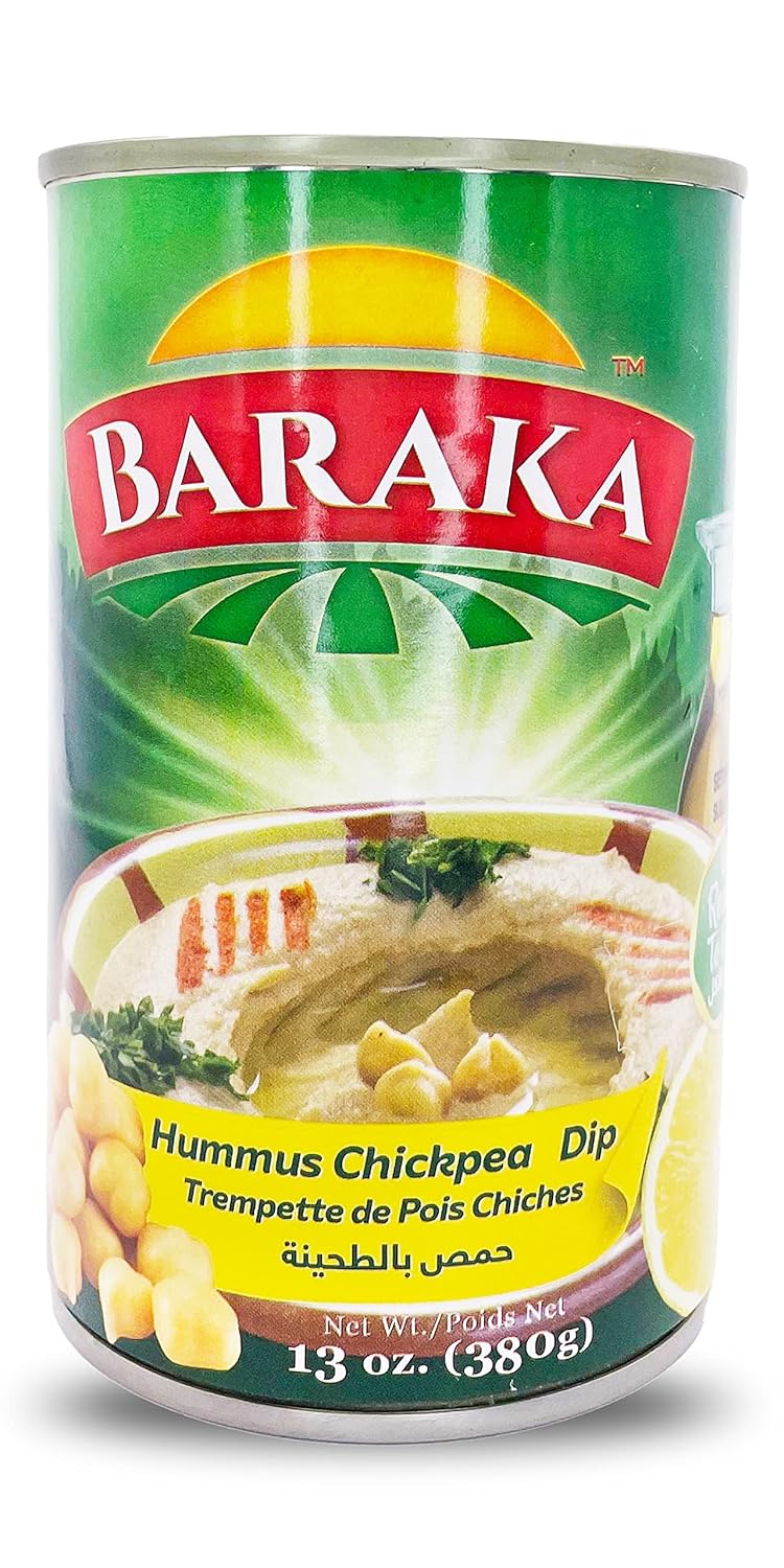 Baraka Original Tahini Hummus Dip: All-Natural Vegan Chickpea Spread, Dairy-Free, Non-GMO, No Additives, 13oz Pack