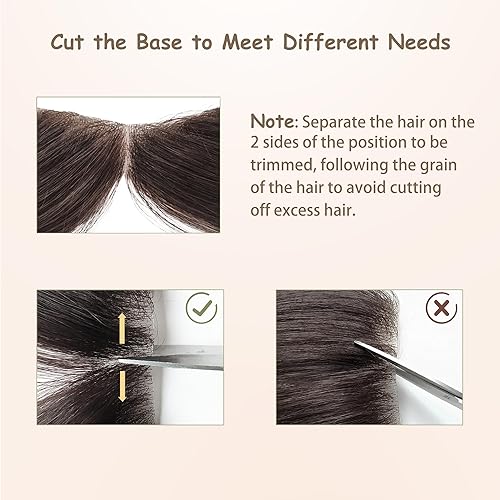 Miniatura 3 de viviaBella Cinta recta para hombre en forma de V en forma de V Hairextension hairline pu base de piel fina toppers reemplazo toupee (0.78 x 6.3