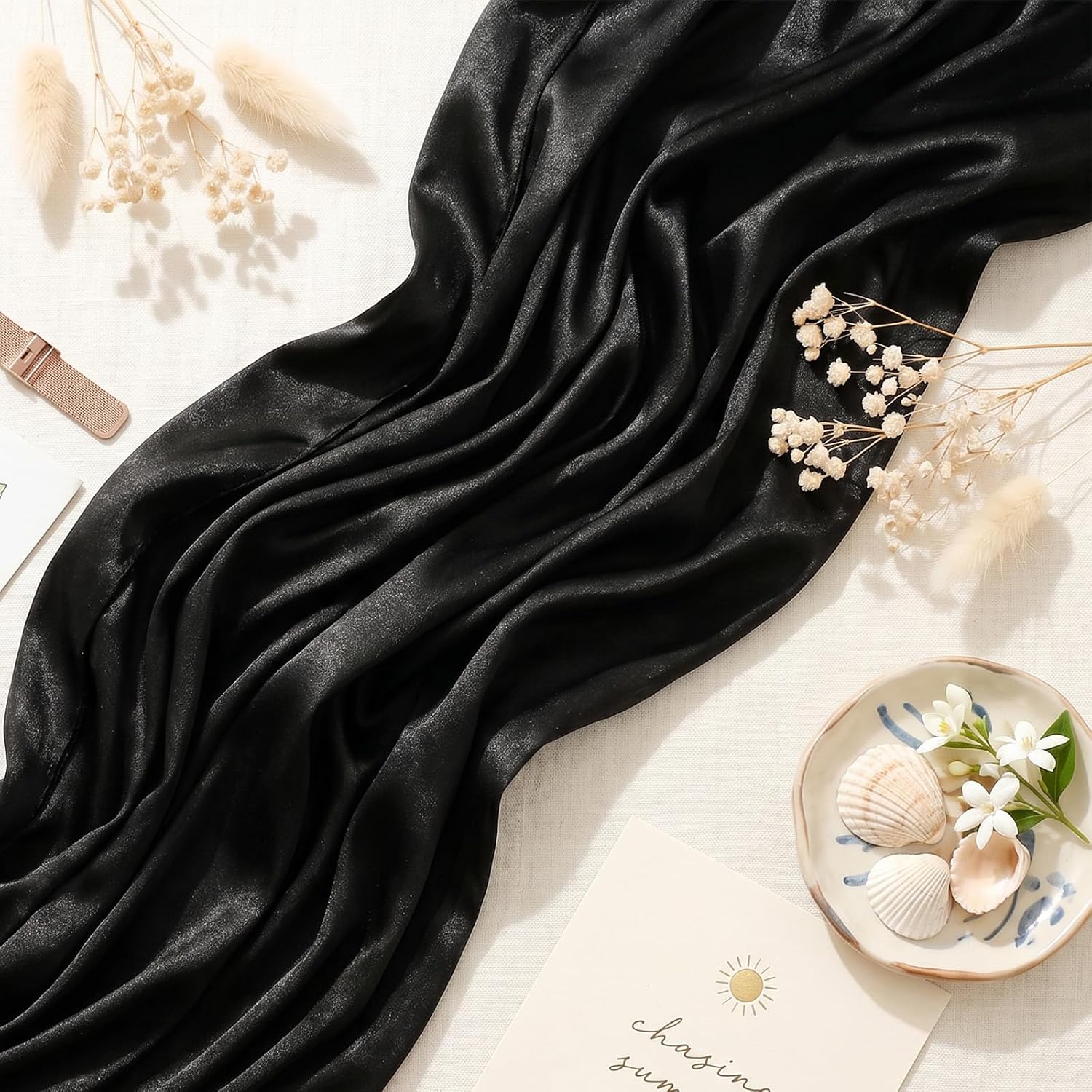 Satin Shawl and Wraps for Women Elegant Silky Long Scarf for Evening Dresses Wedding Cover up Formal Bridesmaid Gifts