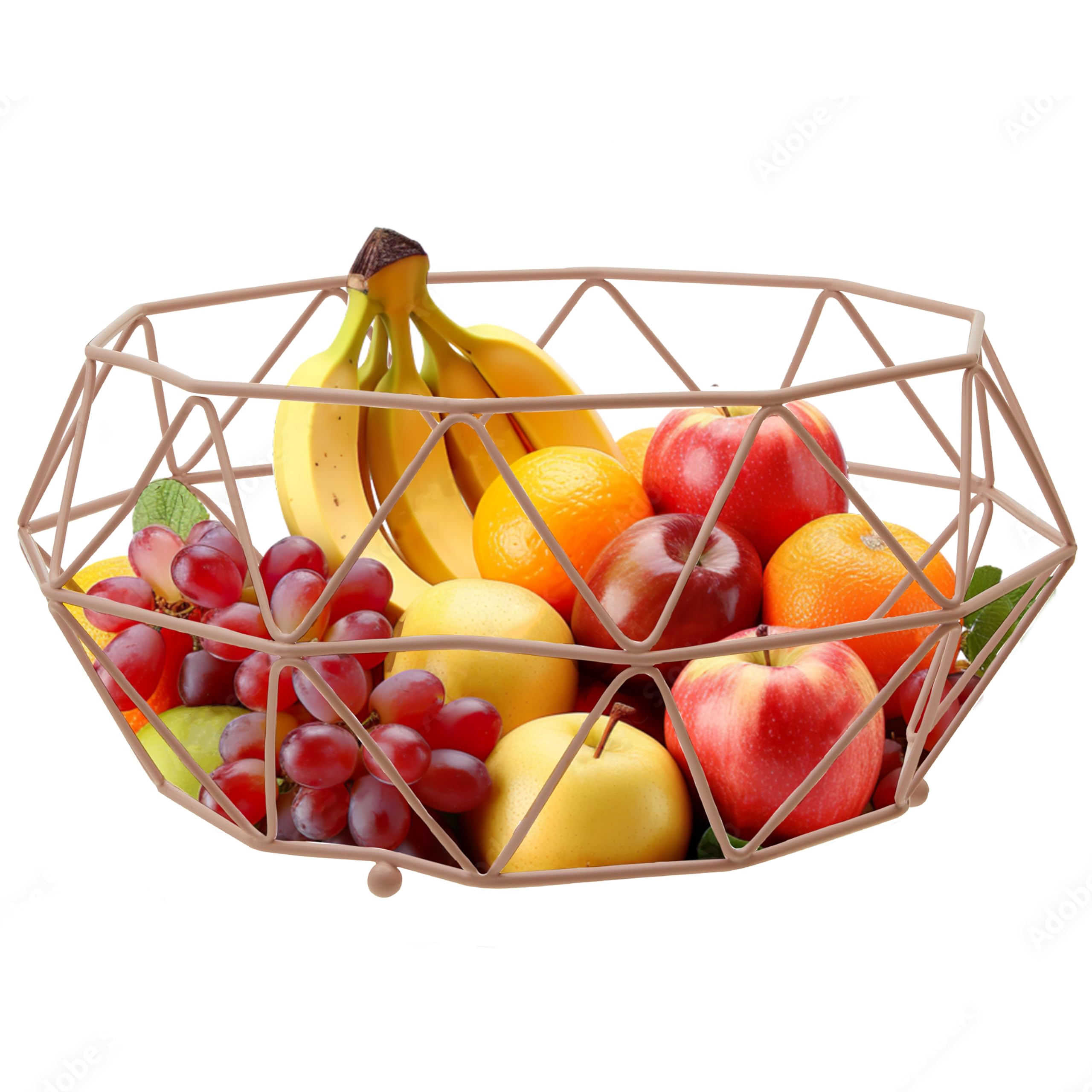 Orsina Geometric Pink Fruit Basket With Ball FeetFunctional Design Unique Fruit BasketDurable Fruit Basket from B&Q