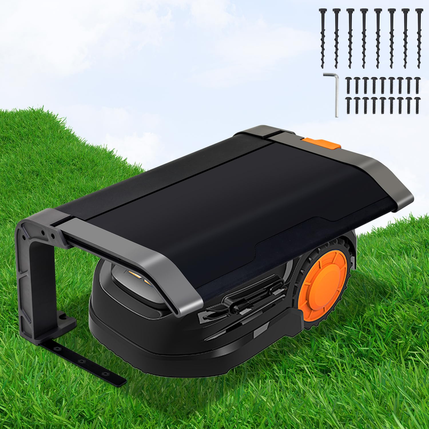 Gimisgu Garaje cubierto para robot cortacésped plegable con protección contra las inclemencias del tiempo, apto para robot cortacésped