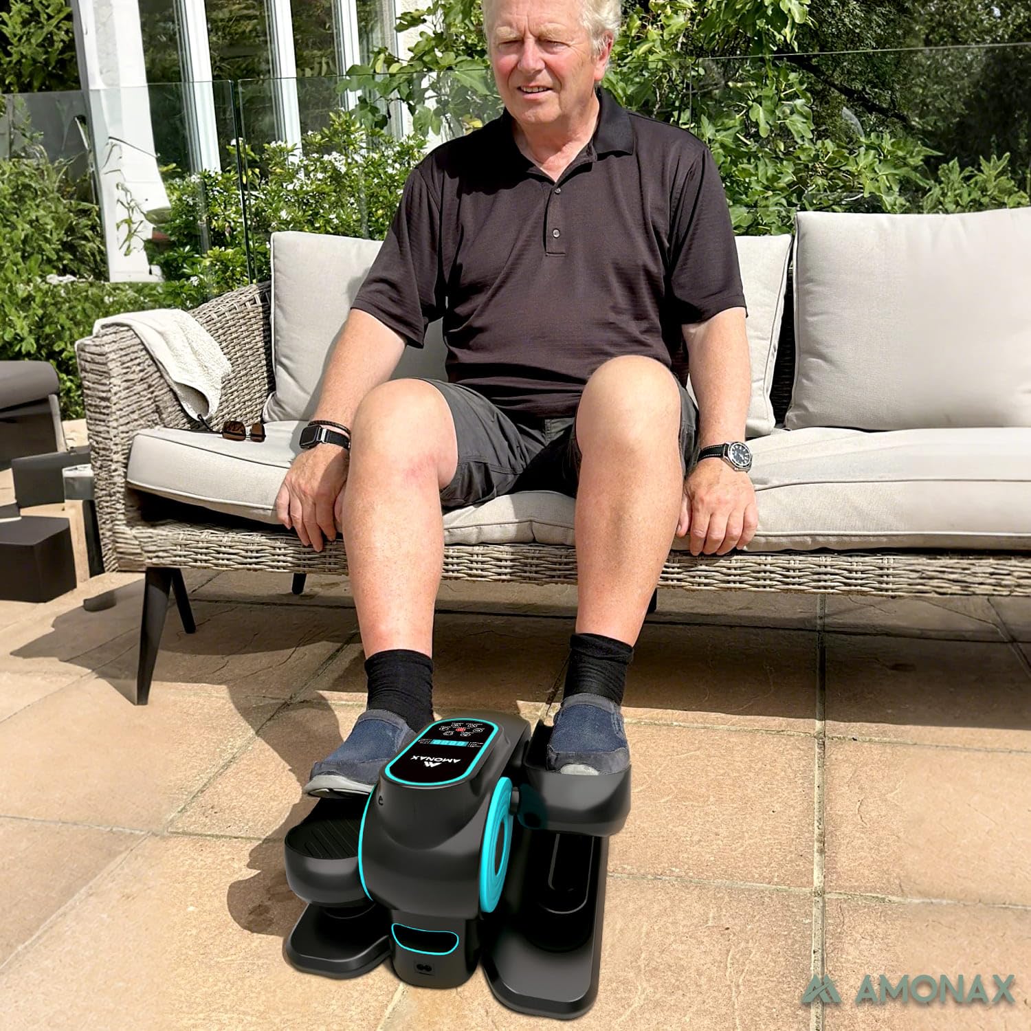 Amonax Ellipse Pedalier Electrique, Motorisé Pedalier D Appartement Assise, Vélos Elliptiques Cardio sous Le Bureau, Mini Elliptique Home Pedalier Electrique Reeducation pour Personnes âgées