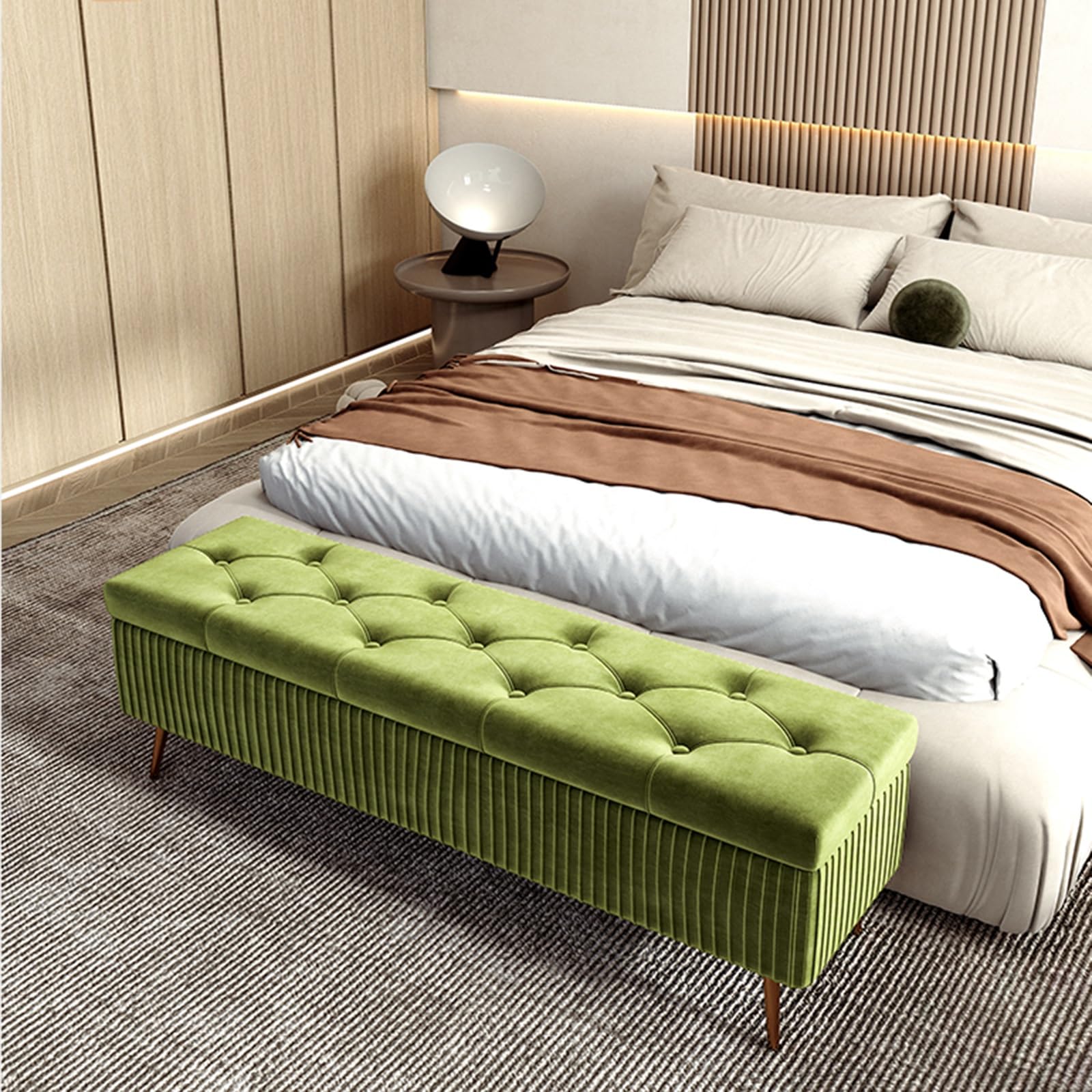 Cassapanca Imbottita Con Contenitore - Ottomana Ribalta In Similpelle Nero 118x37x43cm - Foto 6