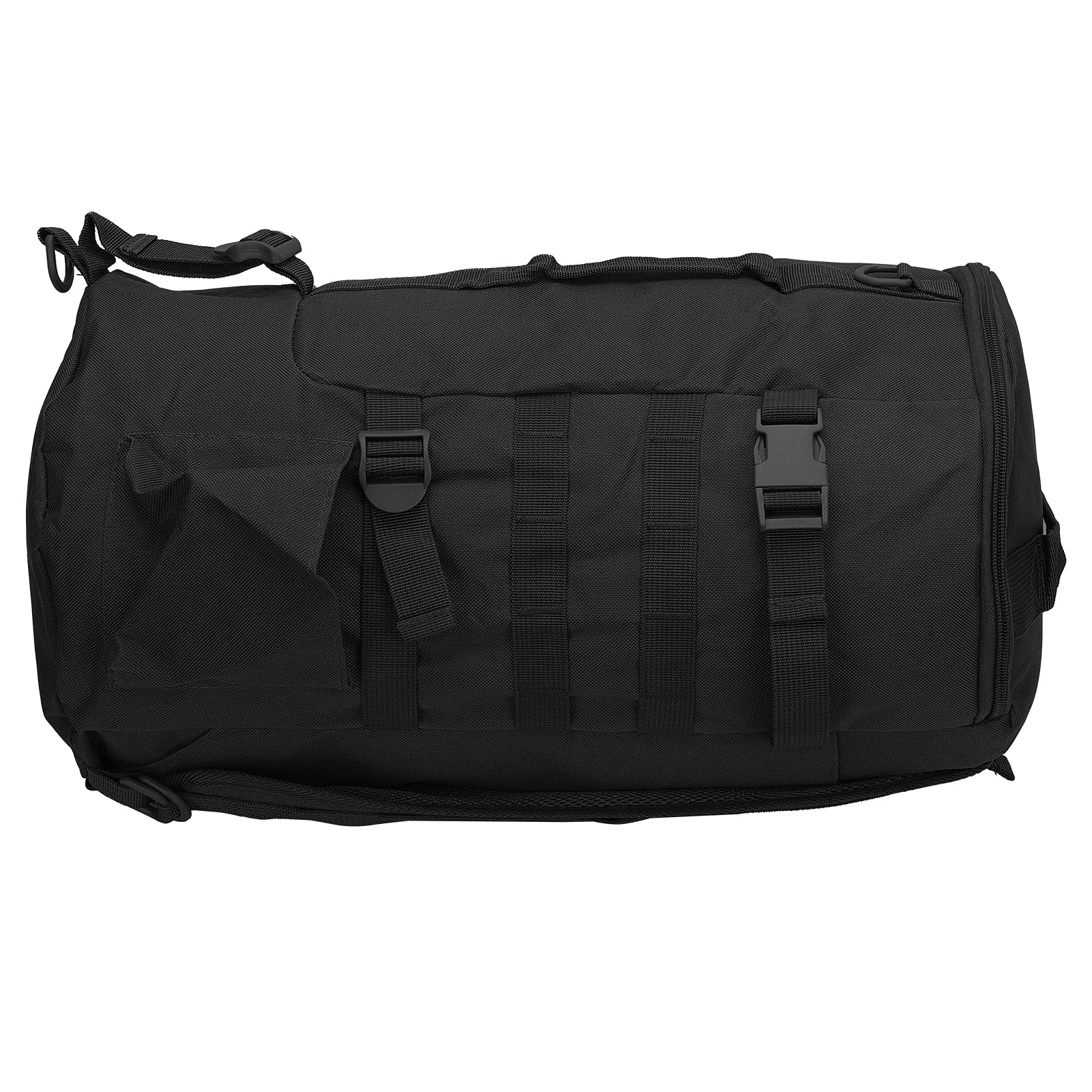 Mochila de pesca impermeable, gran capacidad portable cilíndrico bolsa de varilla de pesca con soporte de barra, equipado con cremallera de alta calidad para la carga de pescado (negro)