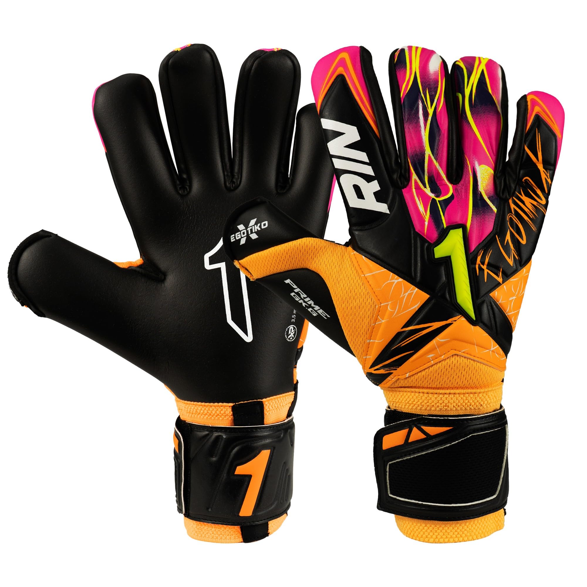 Rinat Goalkeeper Gloves Egotiko X Prime Junior, Orange, Size 4