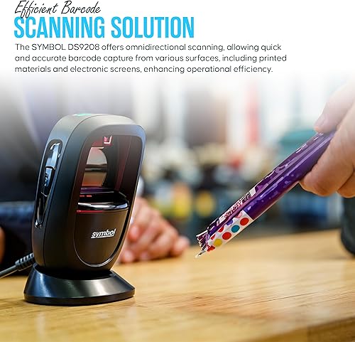 Miniatura 5 de Koncept Zebra Motorola Symbol DS9208 - Escáner digital de código de barras manos libres 1D y 2D, con cable USB y paño de limpieza de microfibra