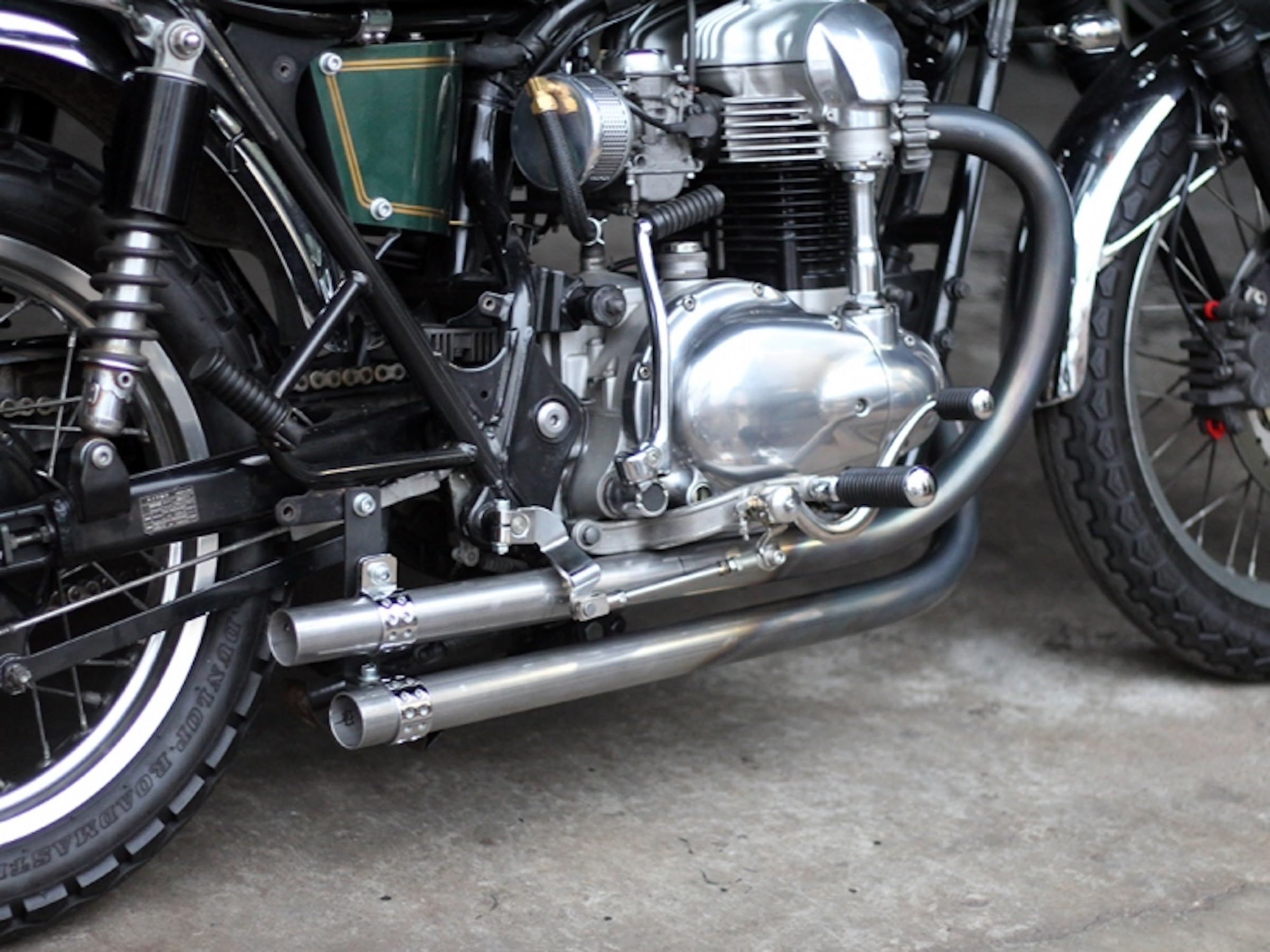 w650マフラー MOTOR ROCK W650/400用 オールドスタイル手曲げマフラー Type2