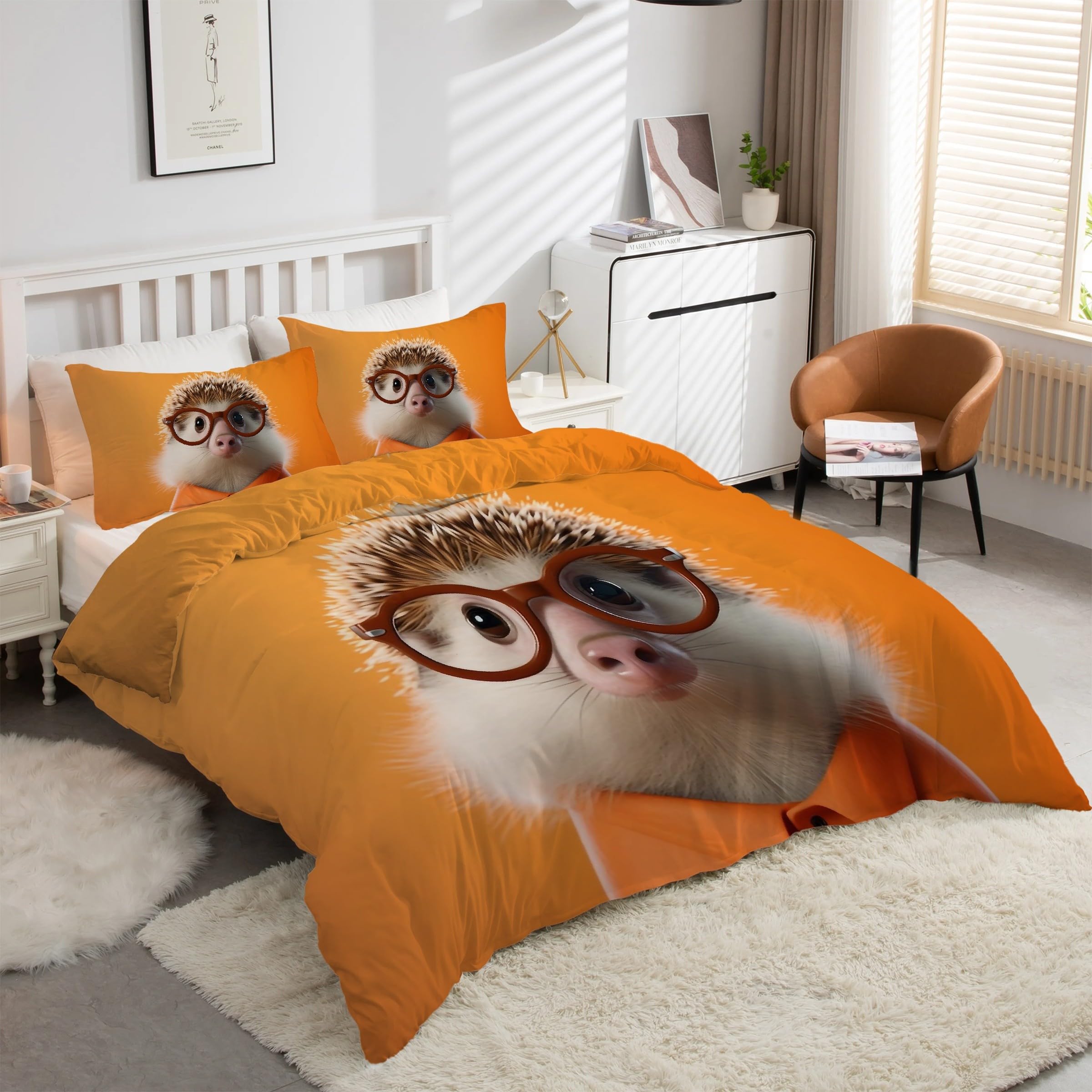 Housse de couette 220x240 hérisson ensemble de literie doux pour des nuits de rêve