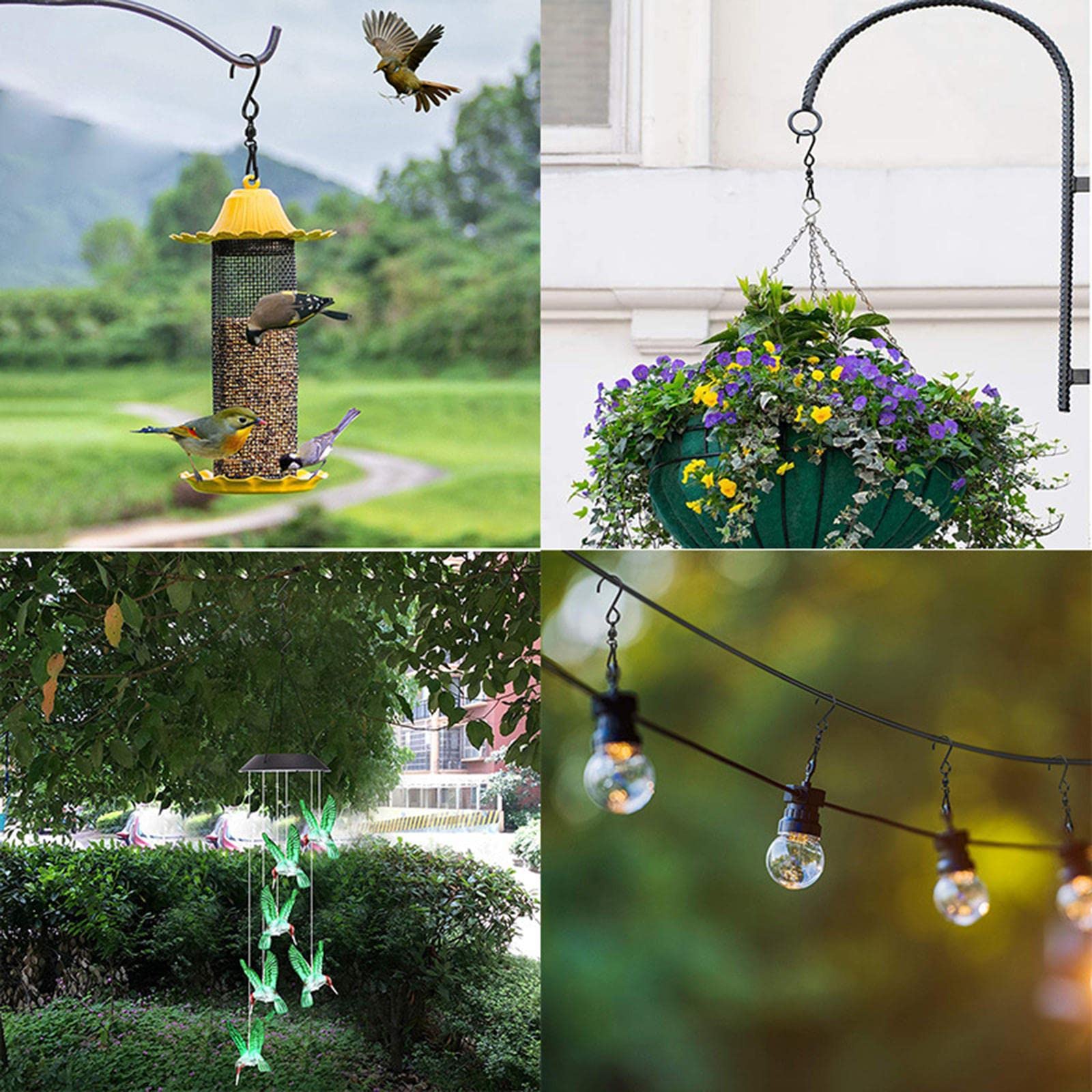TOG 10x Swivel S Hooks Clips for Hanging Garden Wind Spinners Flower Pot Silver'|Home & Garden| Yard, Garden & Outdoor Living| Garden Decor| Wind Chimes'-image-18