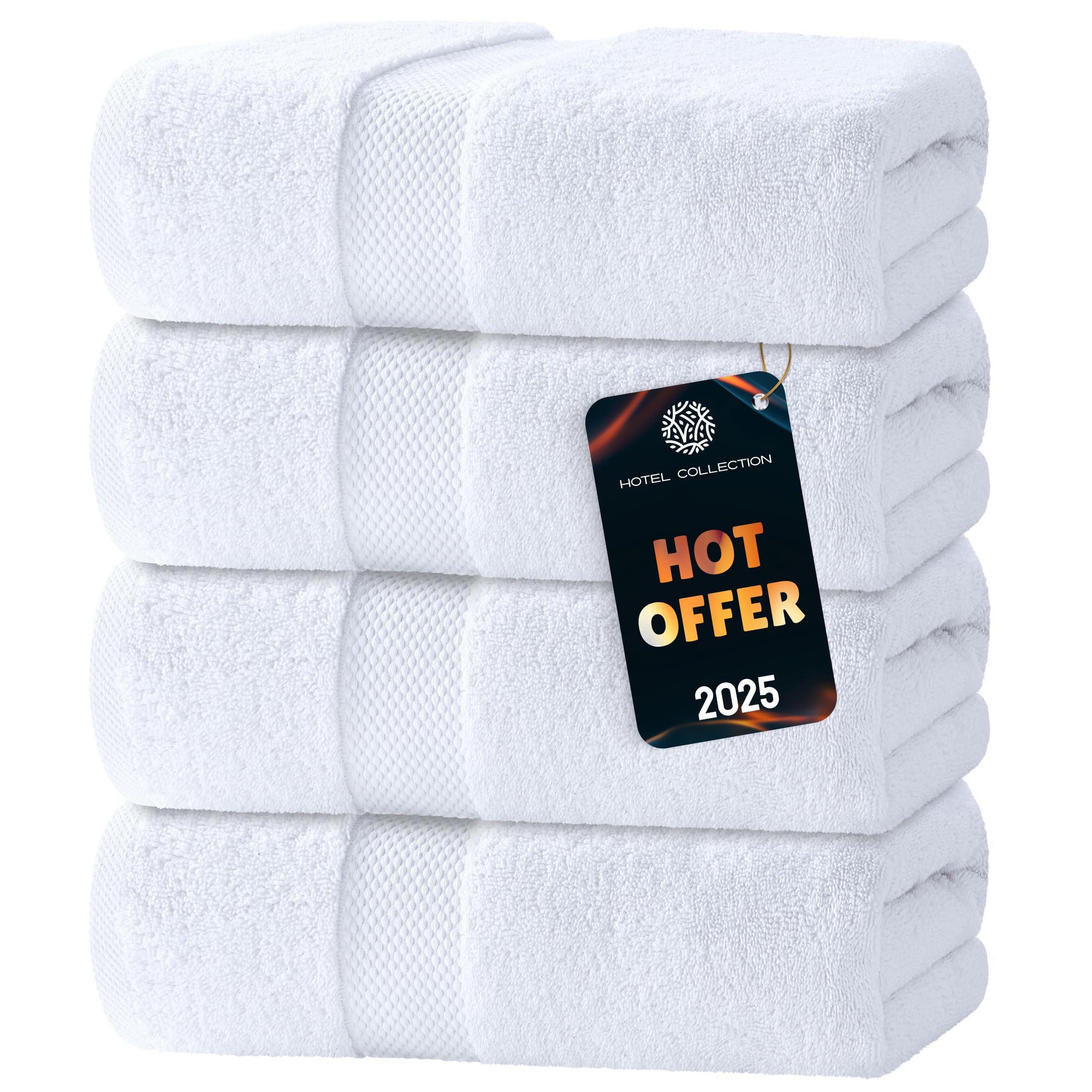 White Classic Luxury Bath Towels Set of 4 Large - 700 GSM Turkish Cotton Ultra Soft Bath Towels 27x54 | Highly Absorbent and Quick Dry | Hotel Towels for Bathroom Luxury, Plush Shower Towels, WhiteOEKO-TEX MADE IN GREENOEKO-TEX MADE IN GREENOEKO-TEX MADE IN GREEN