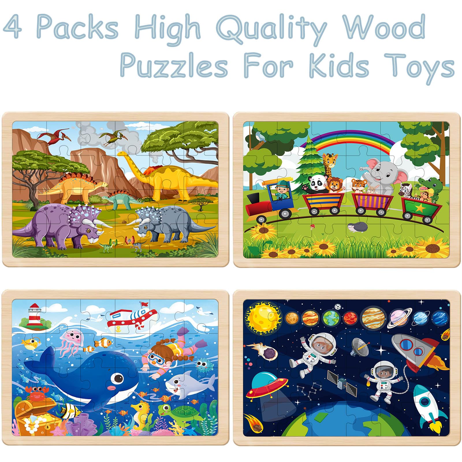 Puzzles for Kids Ages 4-6, 24 Pieces Woodens Puzzle for Toddlers Ages 3 4 5 6 Year Olds Kids Puzzles Children Puzzle for Boys and Girls Educational Toys - Image 2