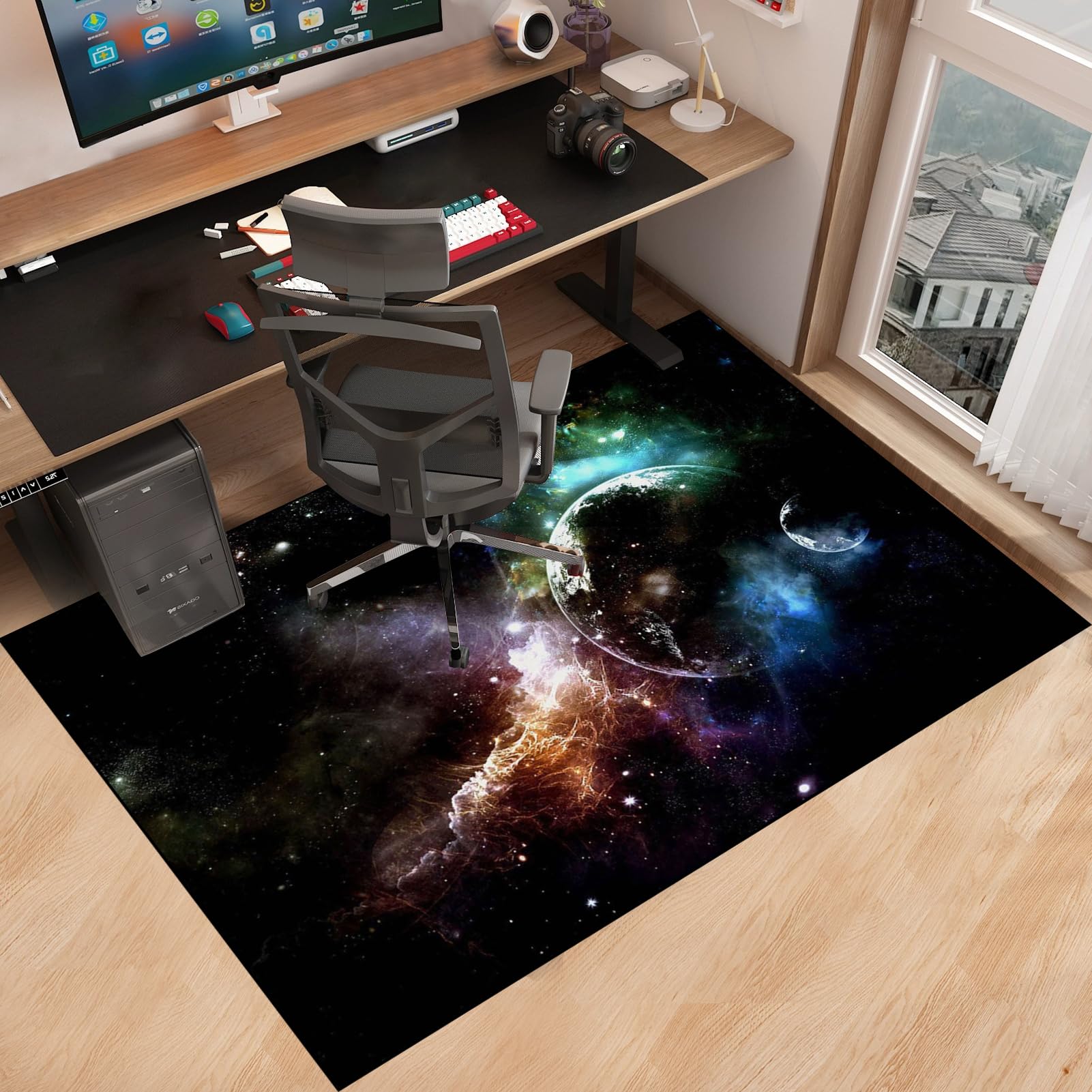 Tapis Protection sol Chaise Bureau Antidérapant - 100 x 140 cm Tapis Protecteur de Sol pour fauteuils de Gaming Pour sols durs parquet stratifié carrelage - Tapis Chaise de Bureau - Tapis Gaming Sol