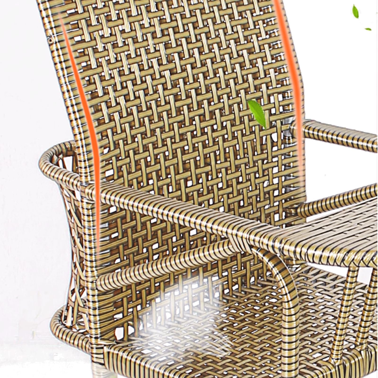 Lichtgewicht kinderwagenimitatie Rattan Kar zitten of liggen met kleine opbergmand met één knop rem