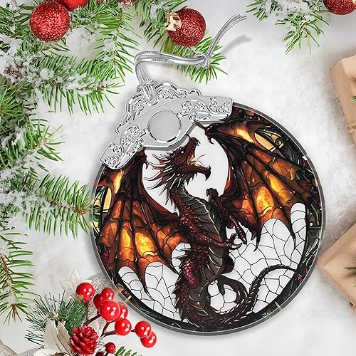 Miniatura 5 de Adorno de Navidad de dragón volador de vidrieras, decoración del hogar, decoración de árbol, idea de intercambio de regalo Dragón volador,Hada