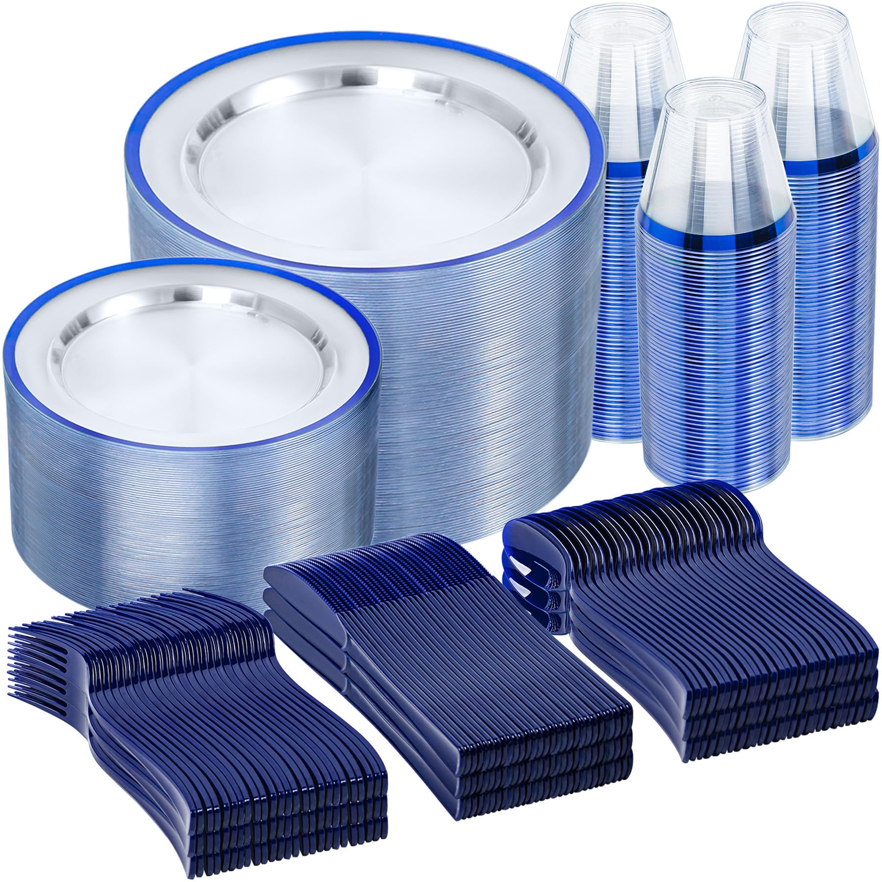 N9R 600-Piece Disposable Plastic Dinnerware Set