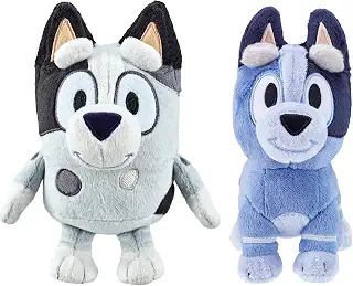 Blueyマフィン&ソックスのお揃いのぬいぐるみセット – 7インチ&7.5インチの柔らかい抱きしめたくなるぬいぐるみ人形、デラックスファブリック、遊び、ストーリータイムに最適