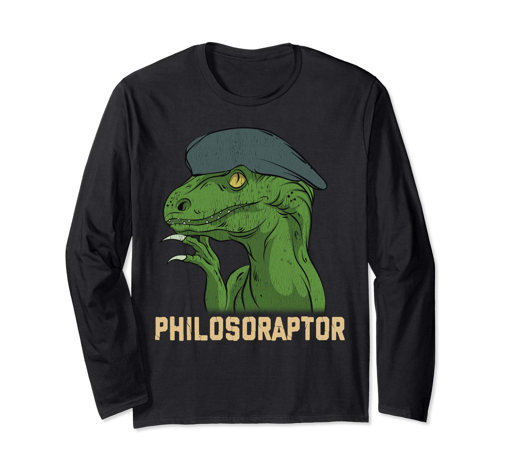 Philosoraptor Velociraptor Dinosaur Philosophy Funny Meme Long Sleeve T-Shirt