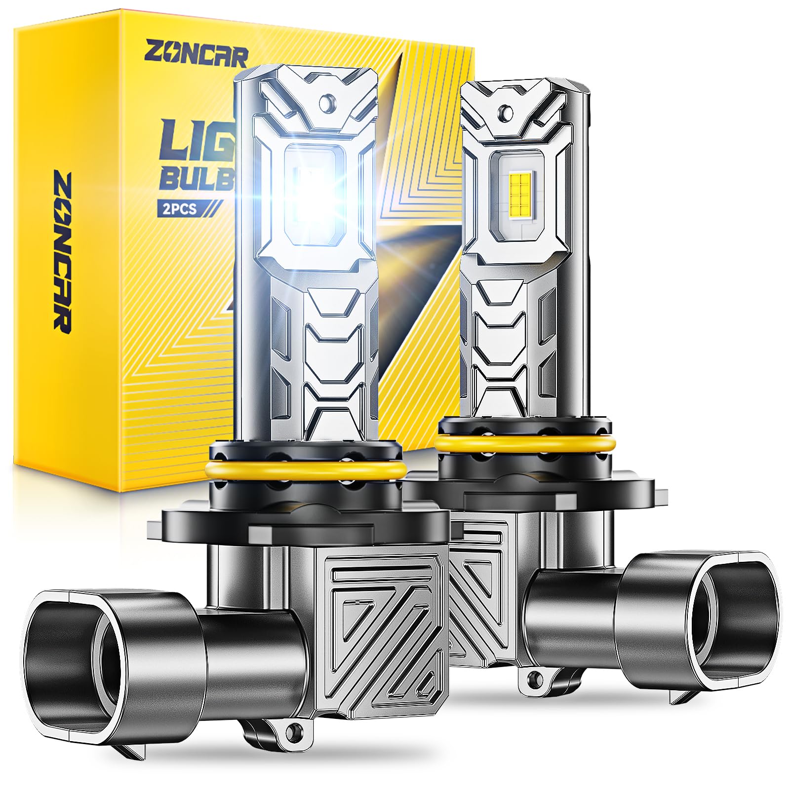 9005 LED Bulbs 6500K White 64000LM Easy Installation Within 3Min 1:1 Size To HB3 Bulbs, Plug N Play, 60000hour Long Lifespan, Pack of 2