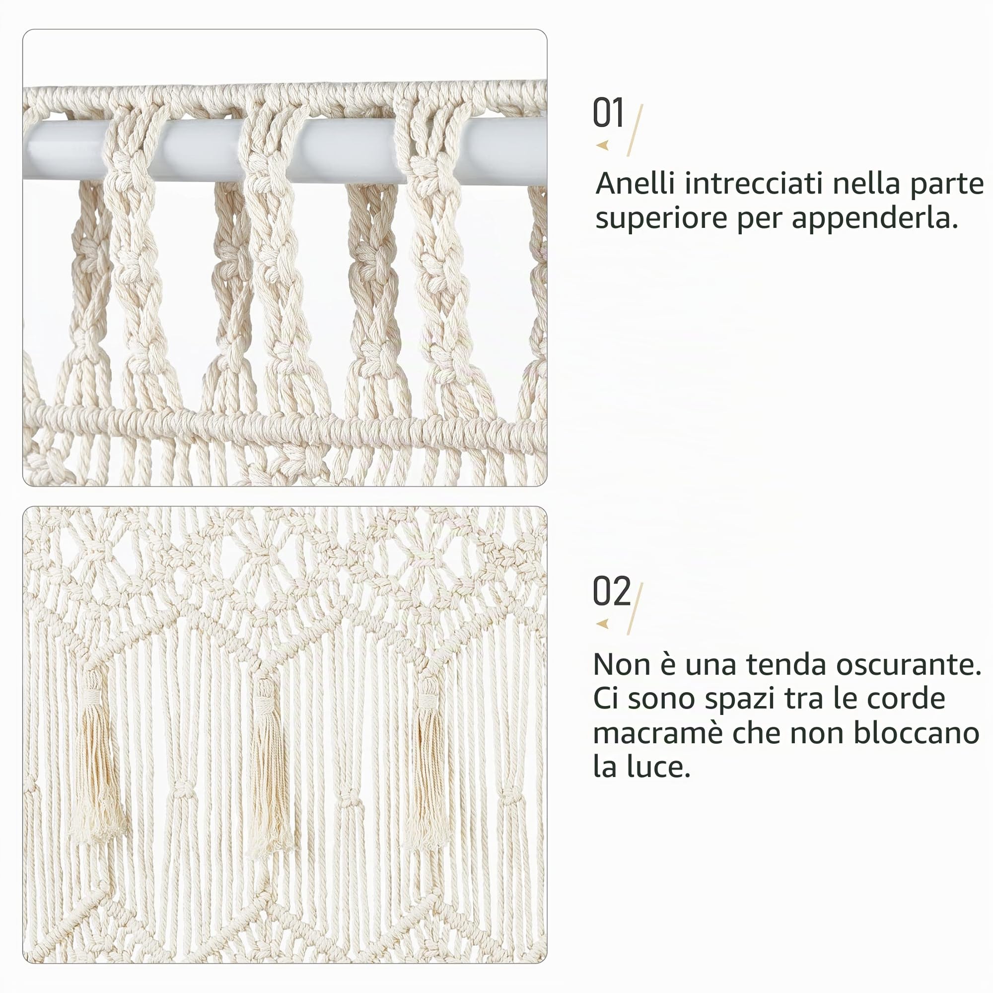 Mkono,Tenda da parete in macramè, grande, in tessuto, fatta a mano, decorazione per la casa, per camera da letto, finestra, porta, matrimonio, appartamento, 150 cm di larghezzax180 cm di lunghezza.
