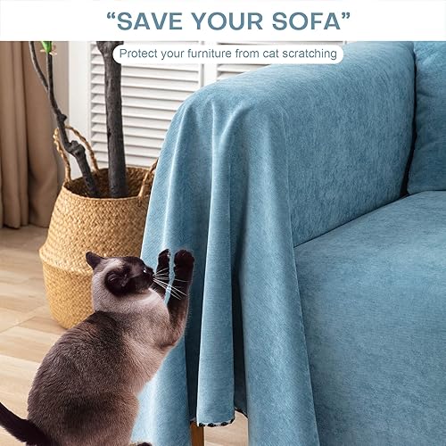 Miniatura 10 de Funda de sofá impermeable para sofá seccional, manta extra ancha, protector de muebles contra arañazos de gatos, protector de sofá para perro,