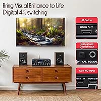 Vista 6 de Pyle Amplificador de Transmisión Inalámbrica Bluetooth, Receptor de Audio para Hogar Multicanal de 200W con Entrada/Salida de Alta Definición