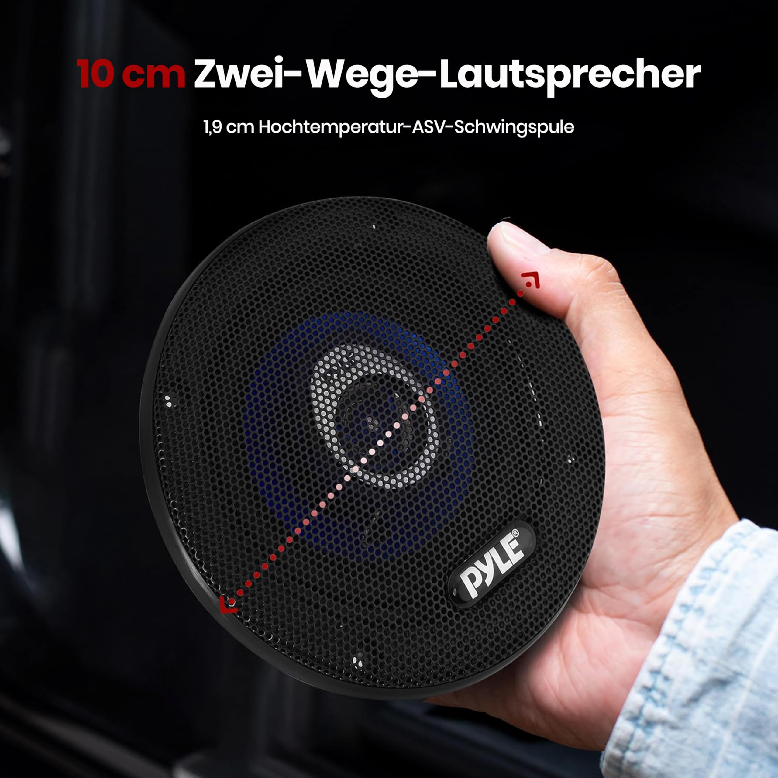 Pyle Auto Lautsprecher 165mm 3 Wege Set 360W 6.5 Zoll - Einbaulautsprecher Set Kfz Lautsprecher mit Hochtöner Mitteltöner Car Hifi Klang klare Höhen kraftvoller Sound OEM Passform einfache Montage