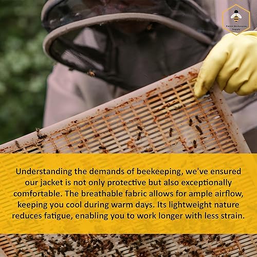 Miniatura 5 de Chaqueta de abeja con velo - Chaqueta de lona natural con cintura y puños elásticos, cremalleras de latón YKK, 3 bolsillos utilitarios. Capucha