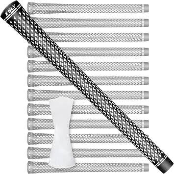 KNLY 360 Golf Grips 13 Piece Set - Soft Rubber Golf Club Grips, Non-Slip & High Traction, Grip with Tape & Grips - Choose from Full Ripping Kit Medium, Black, White - 2 in 1 Only 13 Grips, 15 Tapes
