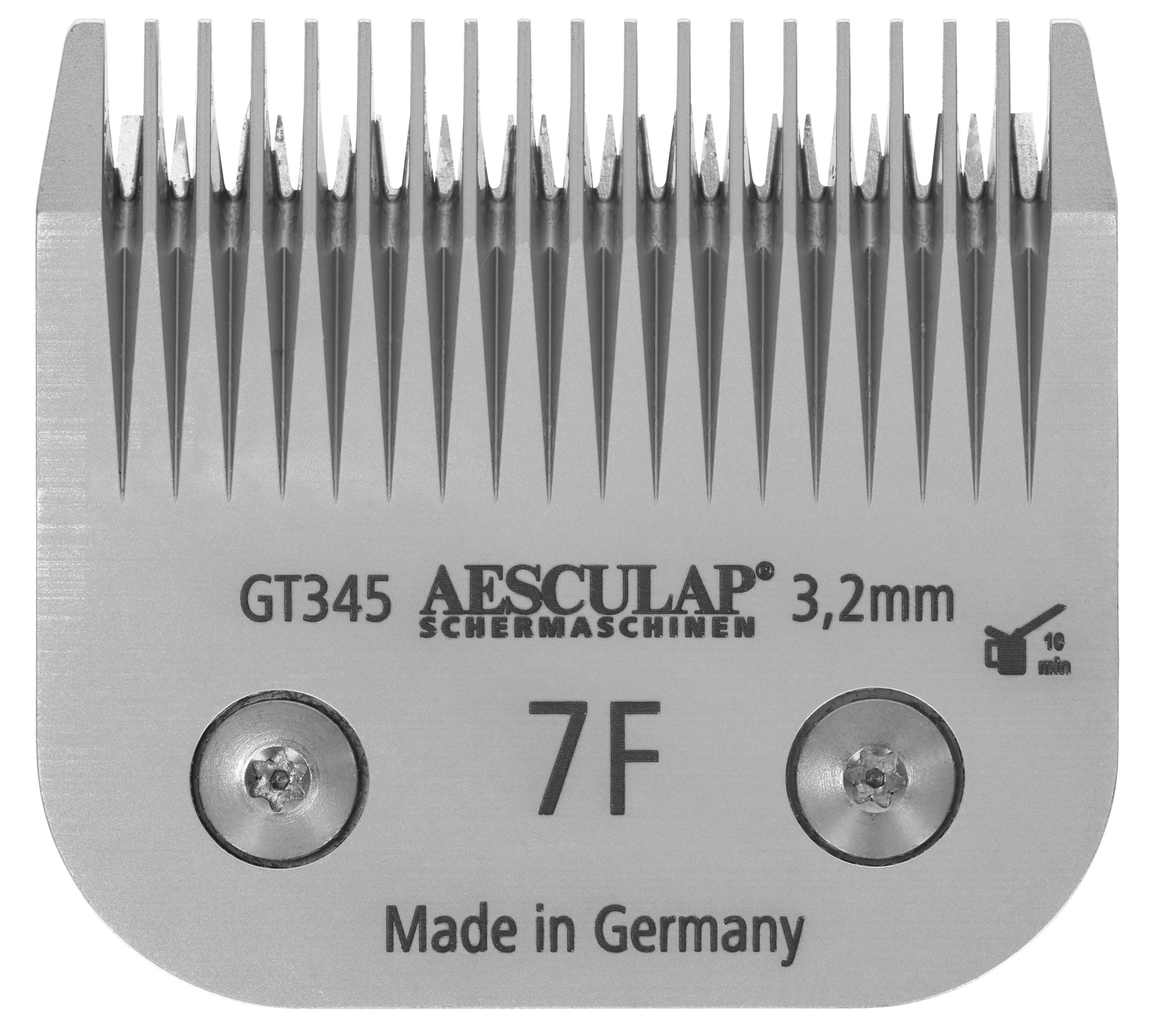 Aesculap Testina SnapOn, Lama per tosatura, Misura 7 F, Acciaio al carbonio, Altezza di taglio 3,2mm, Larghezza di tosatura 40mm, per tutte le macchine SnapOn, Made in Germany