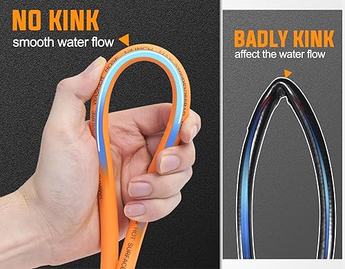 Miniatura 4 de YAMATIC Manguera de lavado a presión duradera mejorada de 50 pies para reemplazo de lavadora eléctrica, extensión resistente al desgaste con hembra