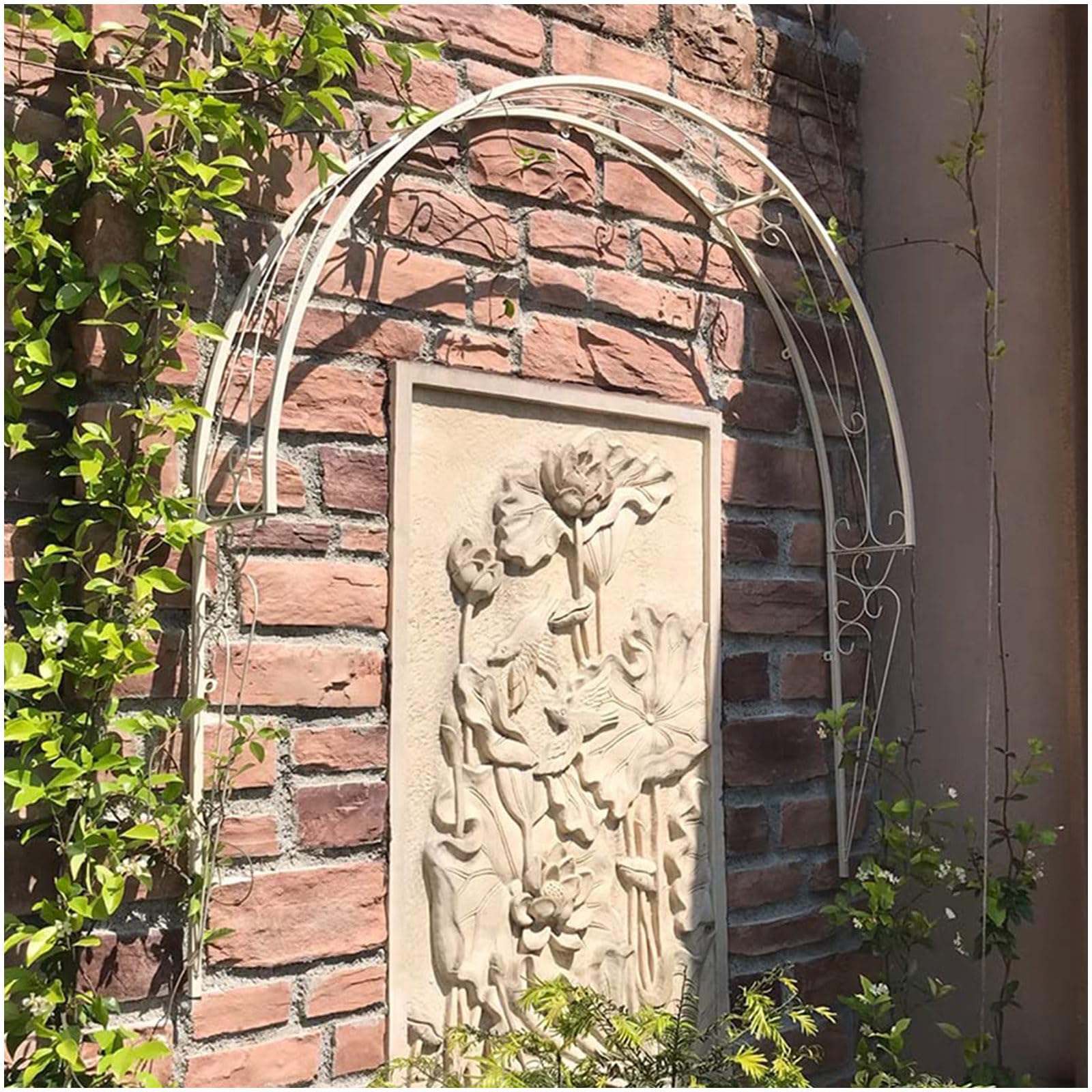 Arche de Jardin en Treillis pour Plantes grimpantes, rosiers, Arche de rosiers Semi-Circulaire Murale, tonnelle de Jardin en métal, pergola, Arche pour fenêtres, Portes, entrées