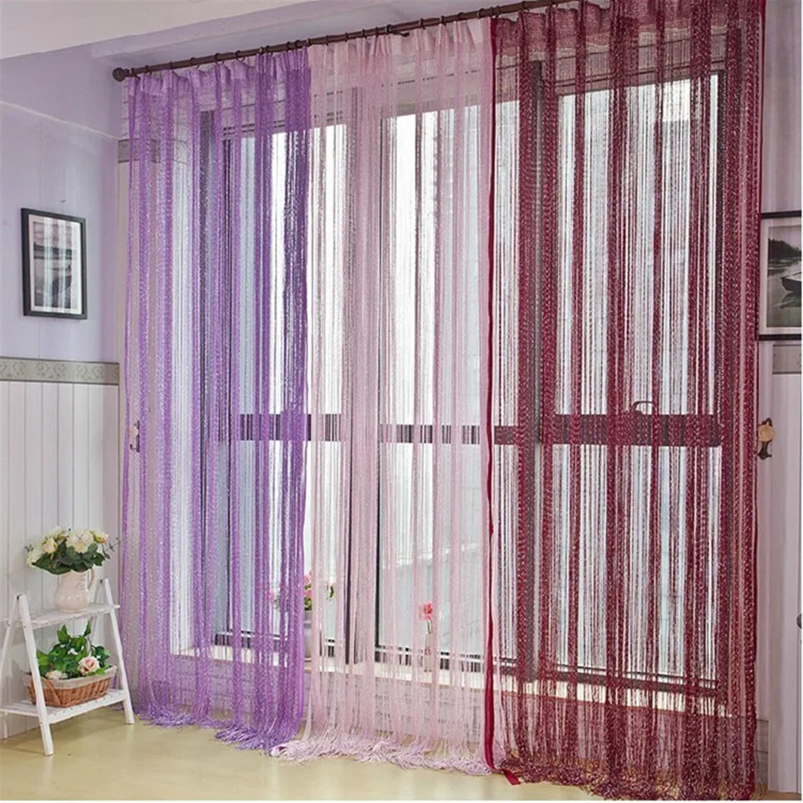 Rideau de perles pour portes et fenêtres - Fait à la main - Séparateur de pièce pour la décoration de la maison et les mariages (200 x 260 cm)