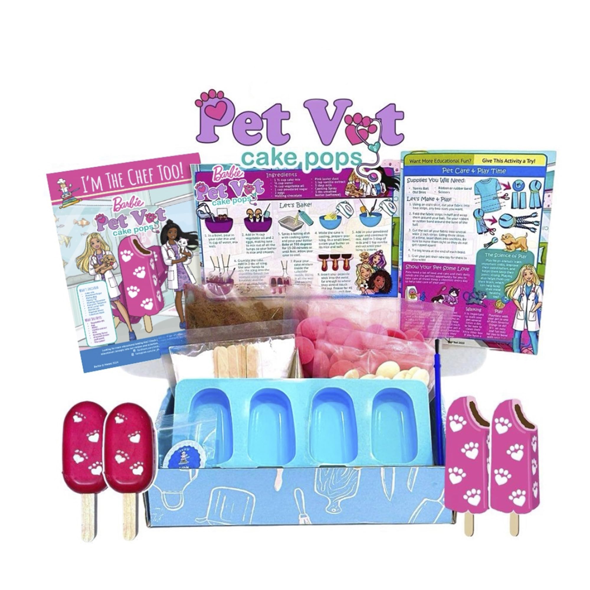 I'm The Chef Too! Kids Baking Kit for Kids Barbie Pet Vet Cooking Kit, Enjoy, Educational STEM Activities and Learning to Cook with Kids Cake Pop Maker