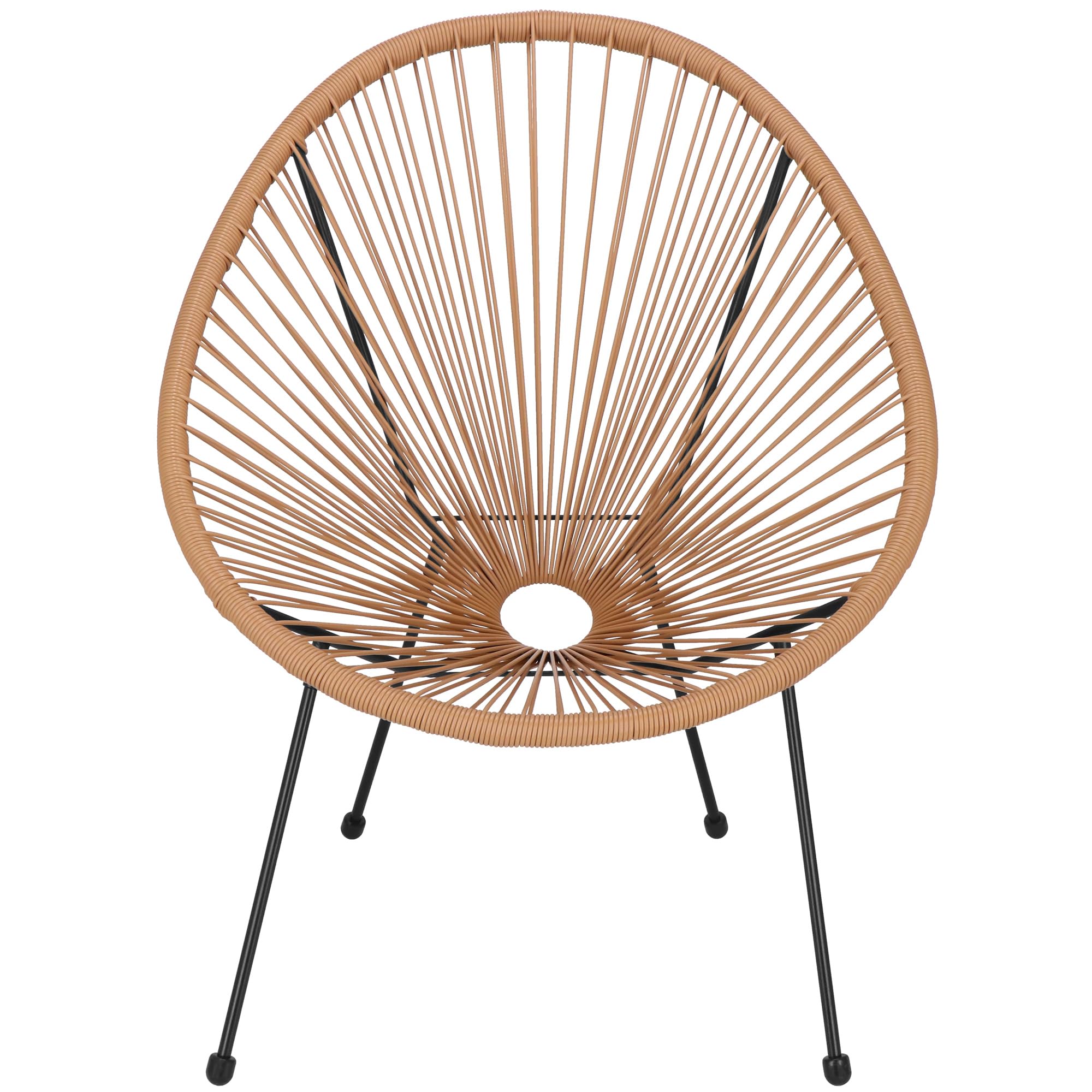 SPRINGOS Sedia da giardino Acapulco in rattan PE 73 x 40,5 x 87 cm