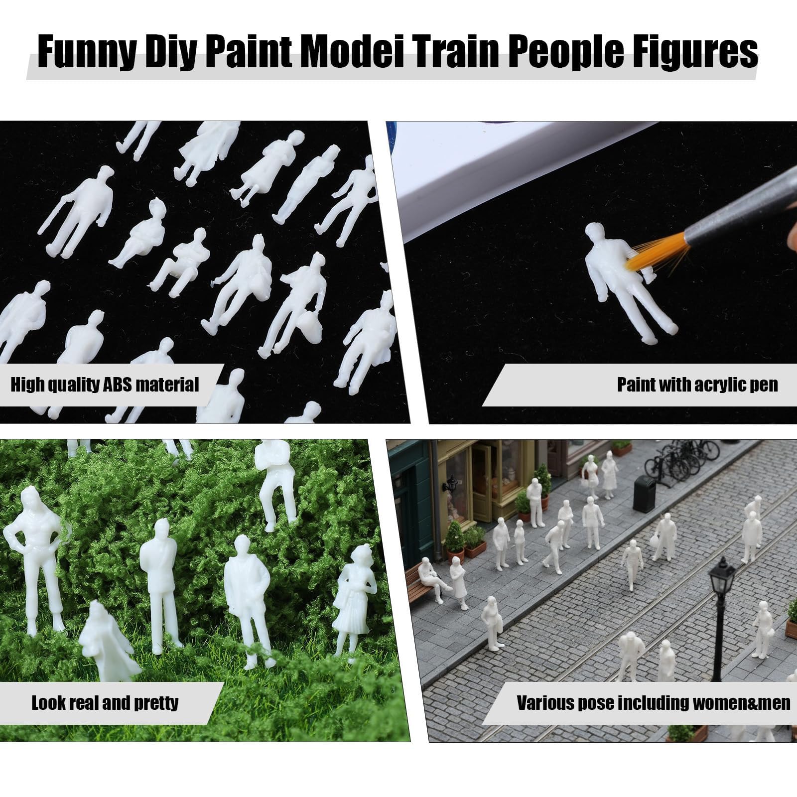 Indusoire 50PCS Miniature Human Figures, Miniature Figures Assortment, 50 Piece Miniature Models 1