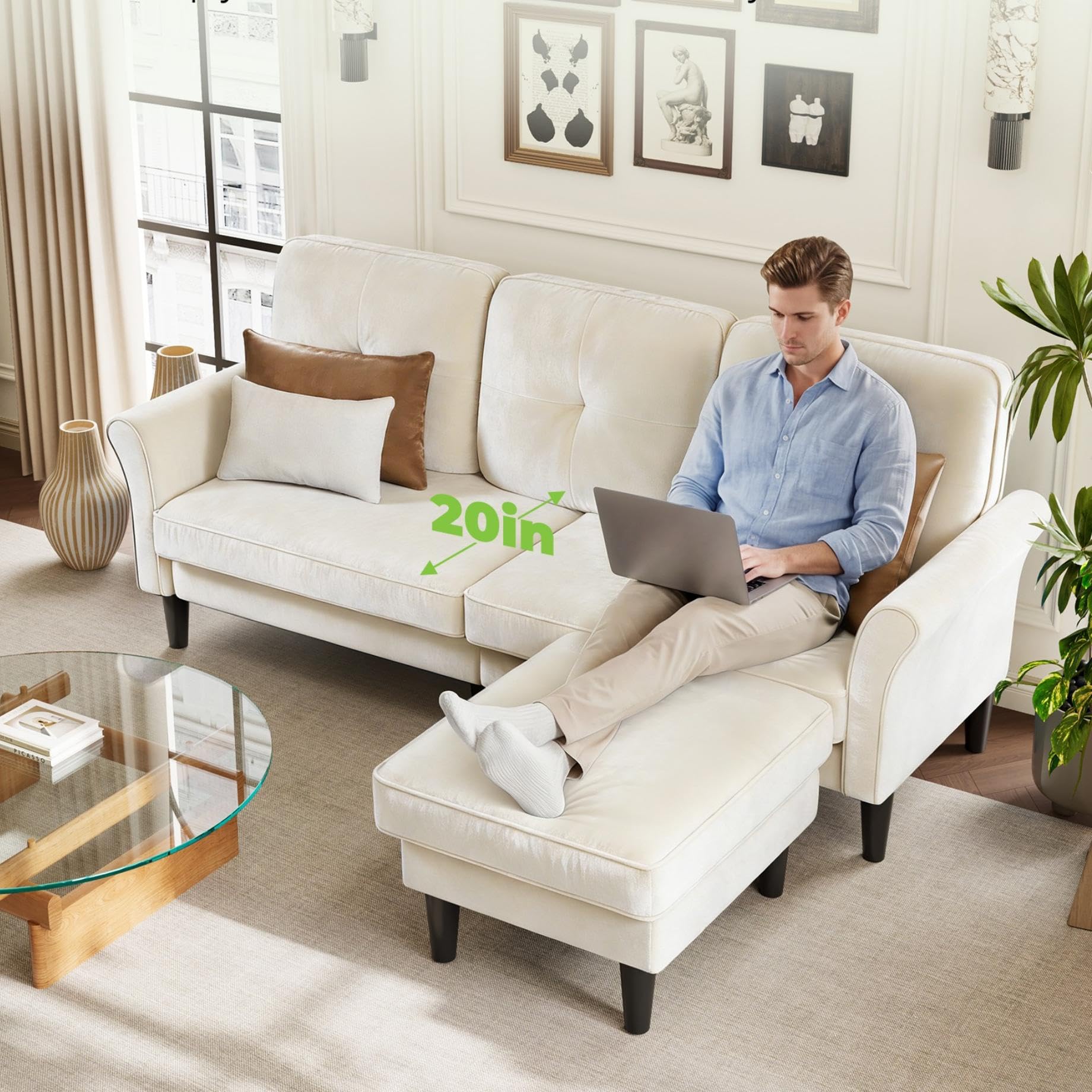 Best White Sofa Picks for 2026: Spec-First Guide 5 Welzona Sofa Couch, 83' Sofas for Living Room, Soft Couches for Living Room — product photo