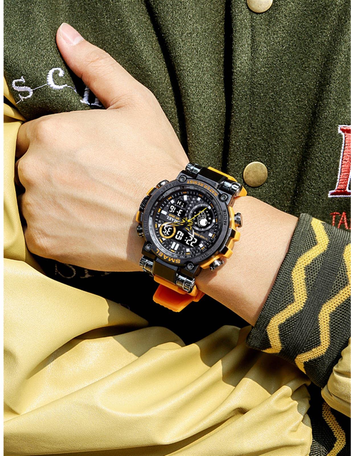 Reloj Deportivo para Hombres Multifuncionales Militar Analógico Digital Cuarzo Reloj para Hombre