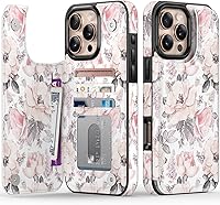 Vista 689 de LETO para iPhone 15 Pro Funda tipo cartera - Tapa tipo folio con patada - Diseños de moda - Tarjetero - Funda protectora para mujeres y niñas - 6.1