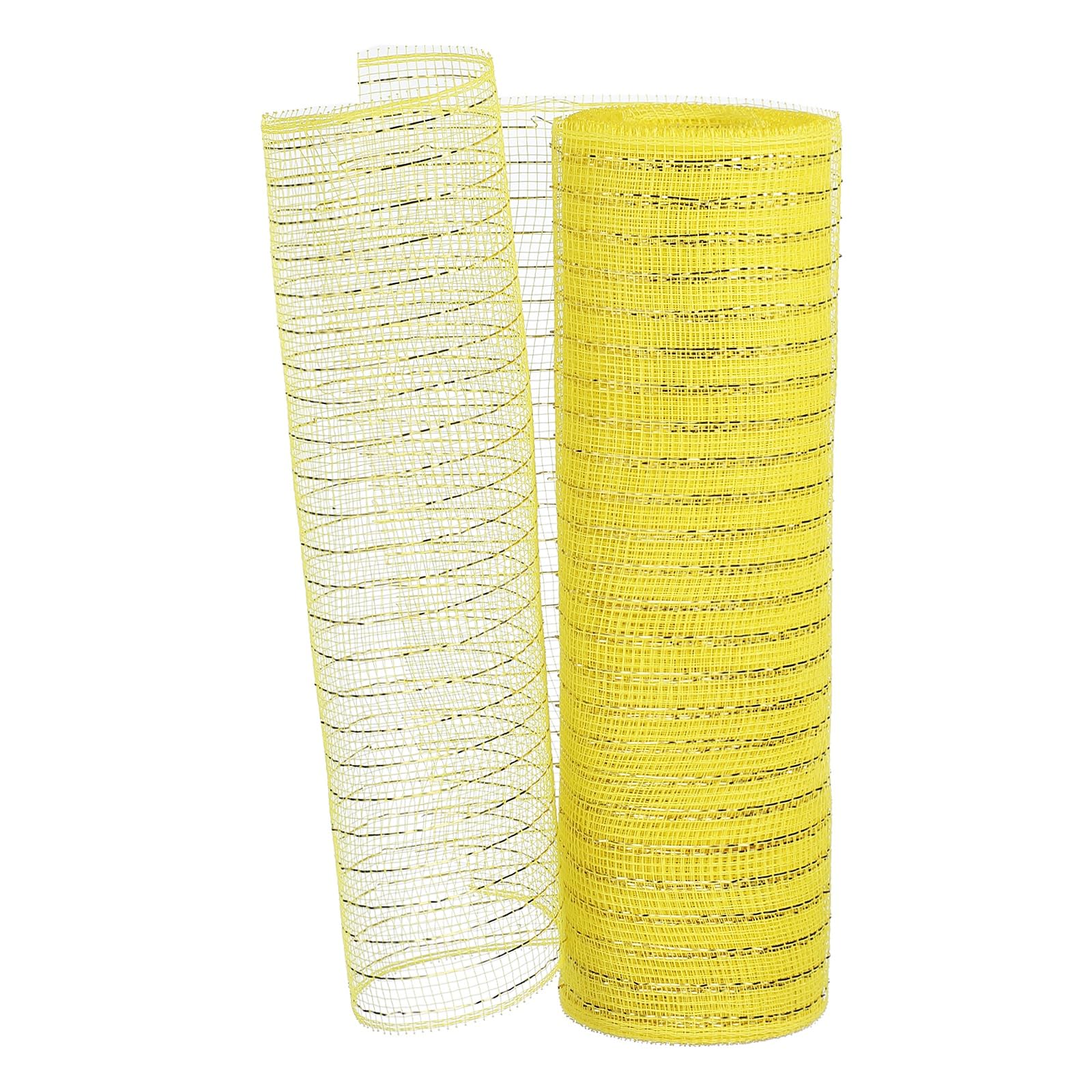 PATIKIL Decorative Mesh Ribbon, 10 Inch x 10 Yard Mesh Ribbon Roll Foil Metallic for Christmas Tree Wreath Decoration Yellow