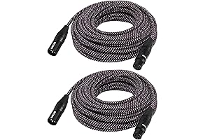 Braided Premium XLR Patch Cable - 50ft XLR Cables Male to Female 3 Pin
