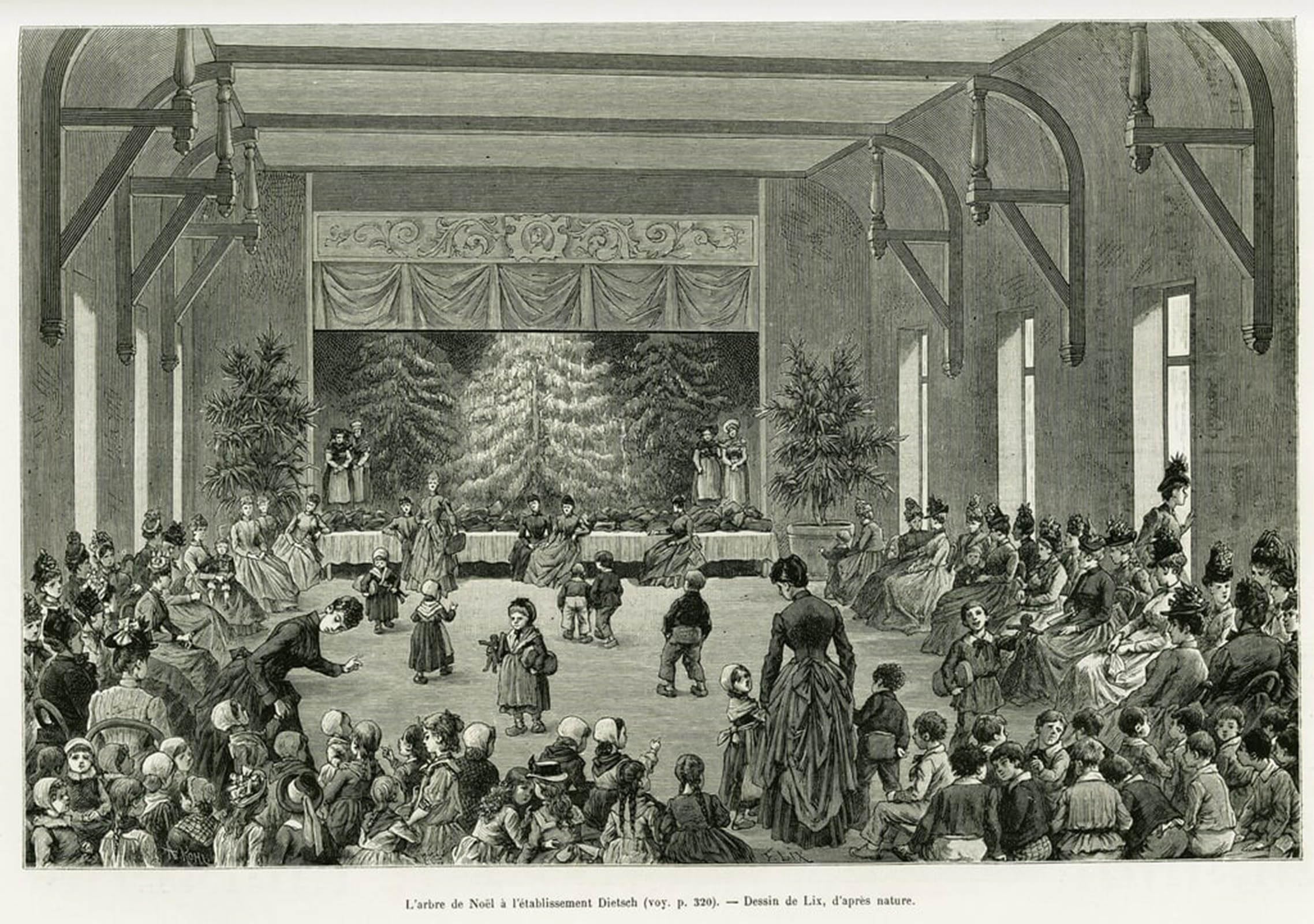 Tableau mural l'arbre de Noël Frédéric Théodore Lix poster impressions d'art vintage 60x90cm - 5