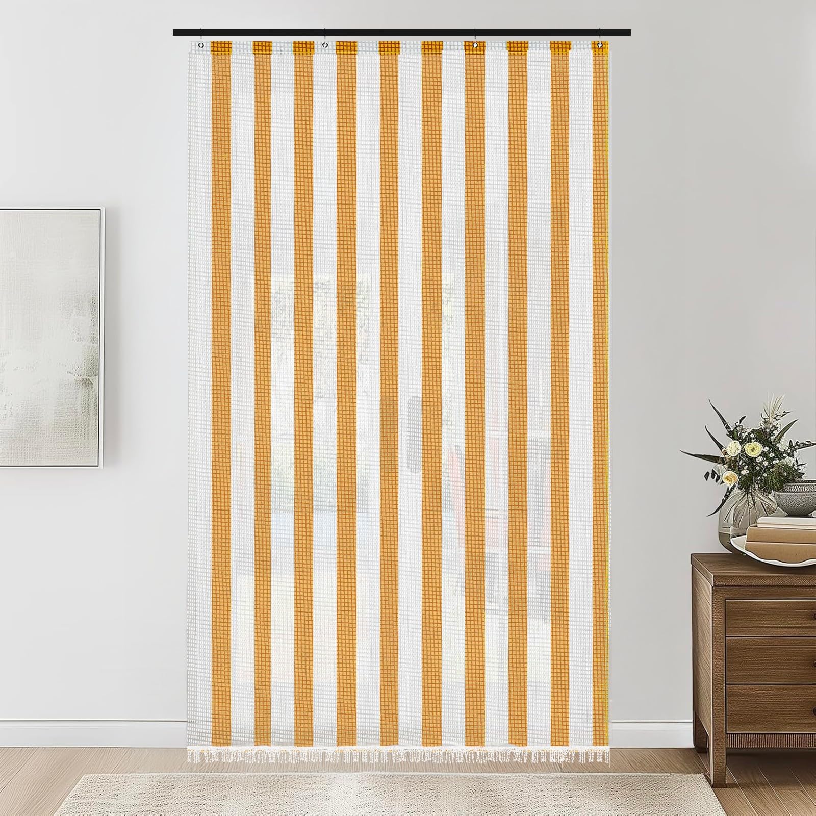 PARAMAISON Tenda Zanzariera, Retinata Antimosche Antizanzara Waterproof, Occhiellata con Gancetti | Pannello 150x250cm Bianco