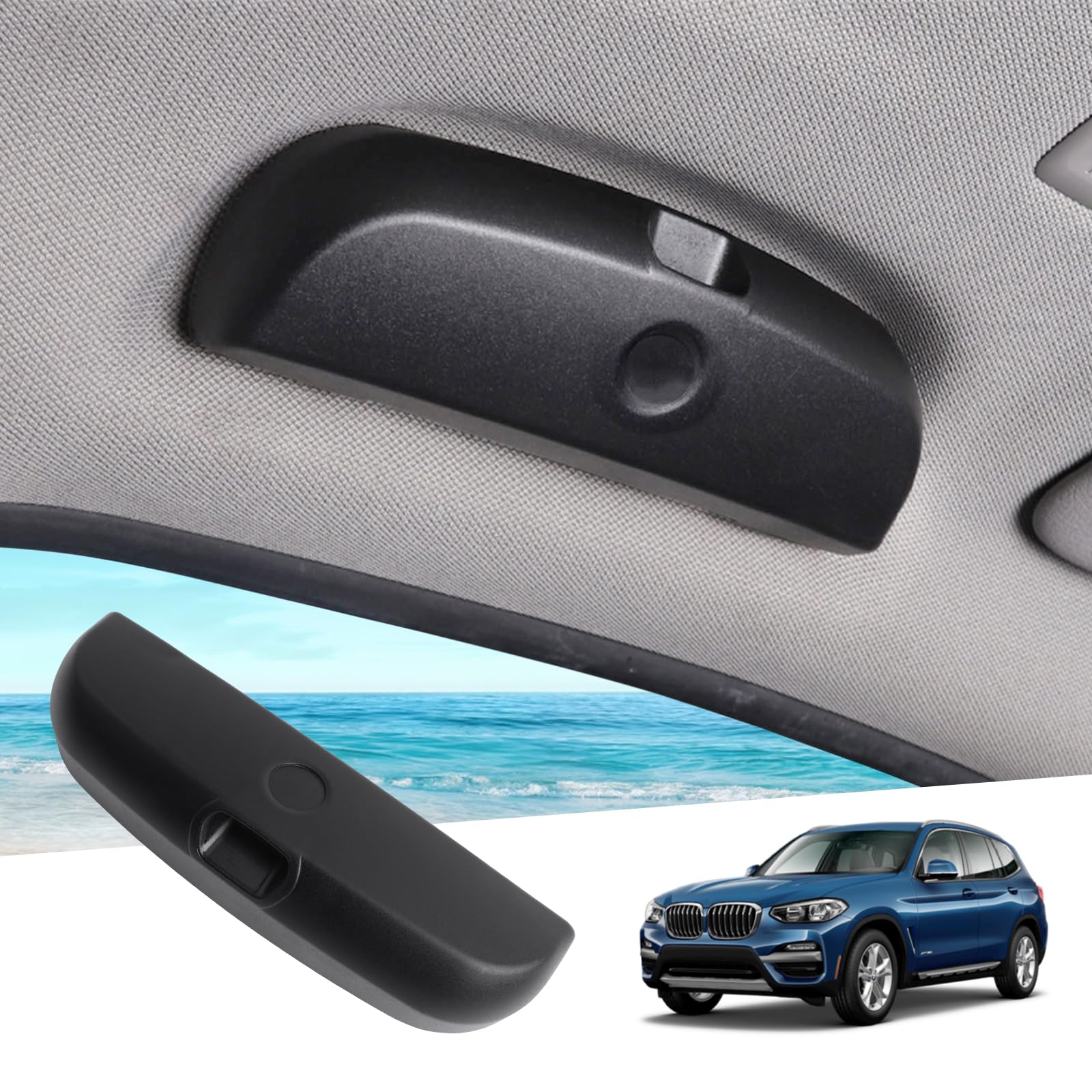 CDEFG Zonnebrilhouder – Voor BMW 1/3/5/7 Serie & X1/X2/X3/X5 – ABS Kunststof – Met Zachte Binnenvoering – Interieur Accessoire