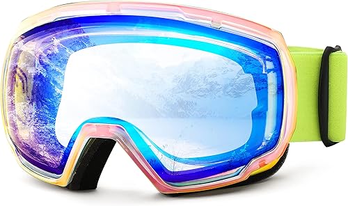 Miniatura 13 de FEISEDY Ski Goggles, OTG Snow Sport Goggles for Adult Youth, Anti-Fog UV400 Protection Bendable Dual-Lenses B2961 A1-revopurple Vlt 69%
