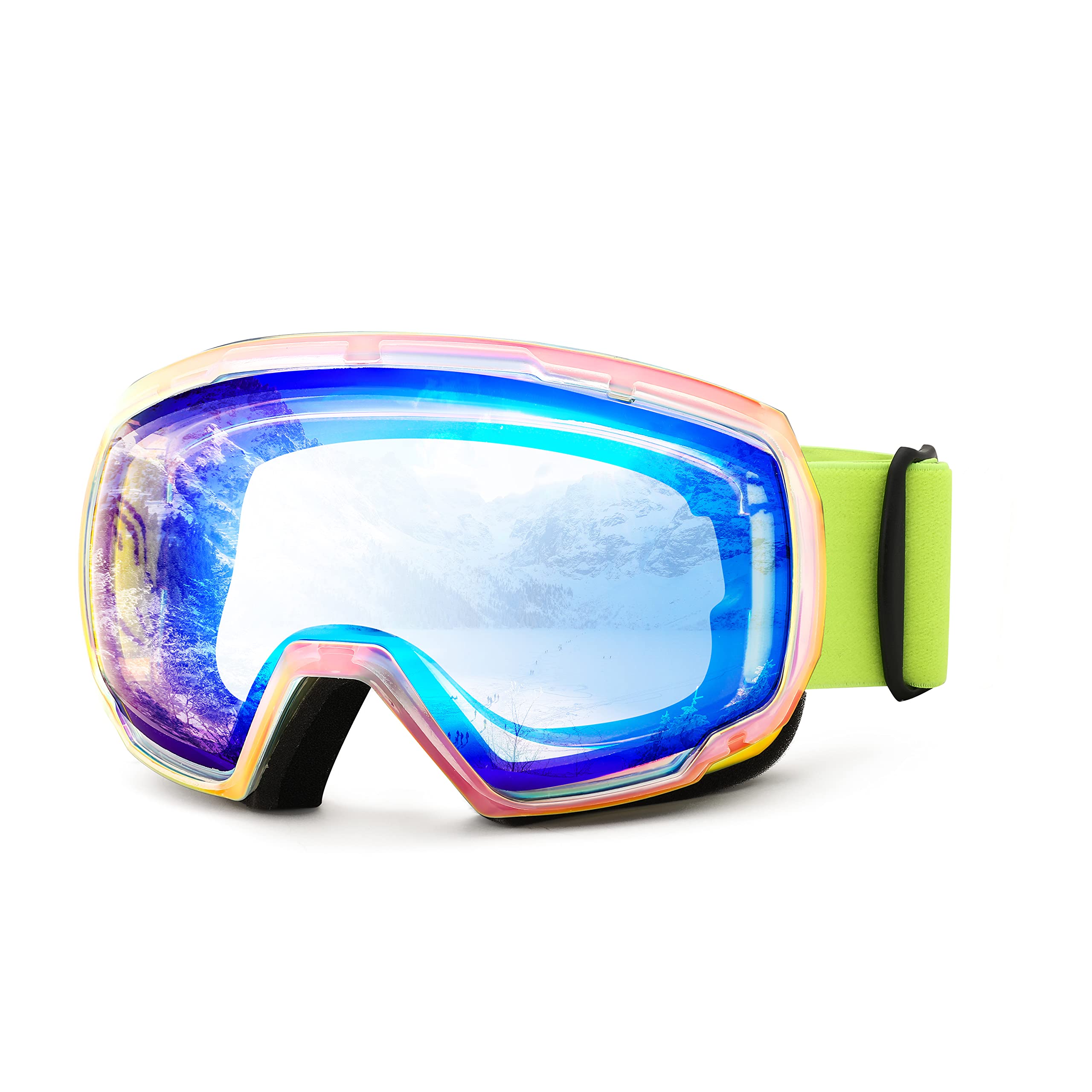 FEISEDY Masques de Ski Hommes & Femmes, Anti-Buée, Protection UV B2960 | Design OTG, Adaptés à la Neige, Masques de Snowboard pour Porteurs de Lunettes
