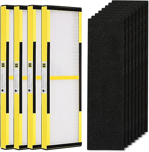 Paquete de 4 filtros HEPA FLT4825 B de repuesto con prefiltros de carbón activado compatibles con purificador de aire Guardian AC4825 AC4300 AC4800